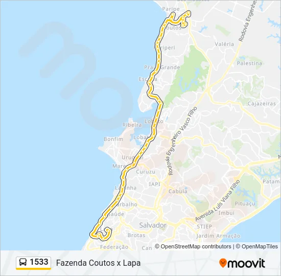 1533 Bus Line Map