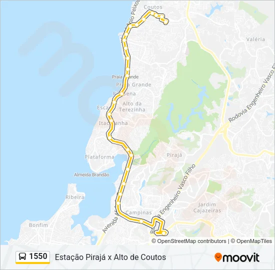 1550 Bus Line Map