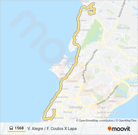 1568 Bus Line Map