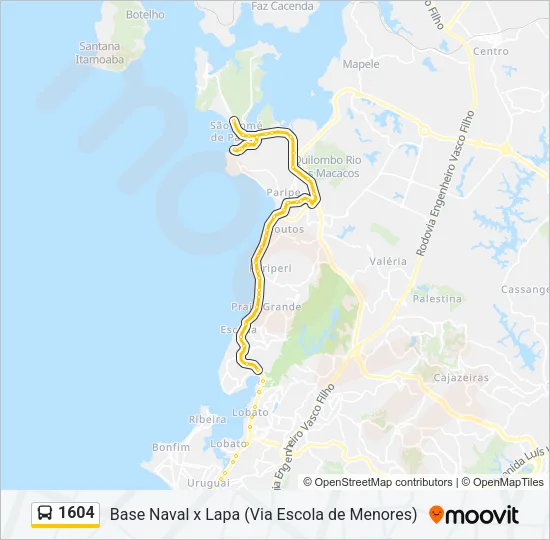 1604 Bus Line Map