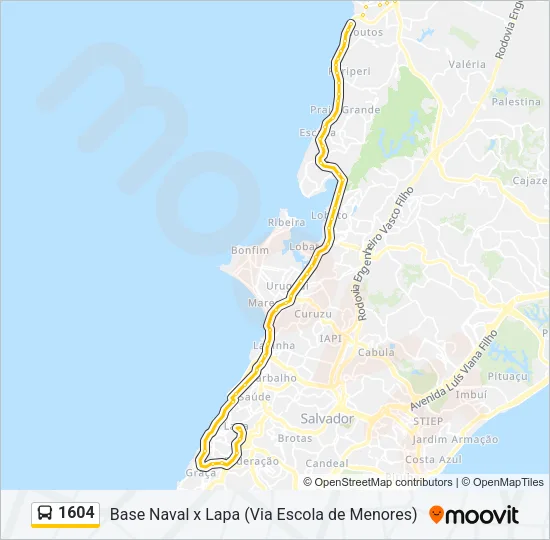 1604 Bus Line Map