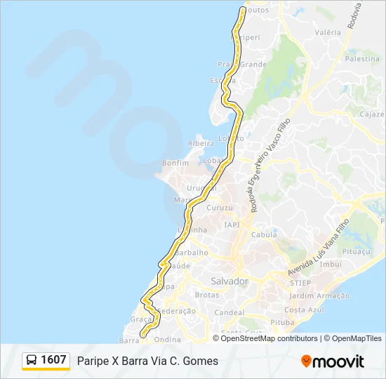 1607 Bus Line Map