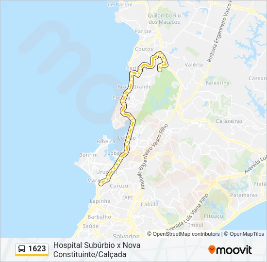 1623 Bus Line Map