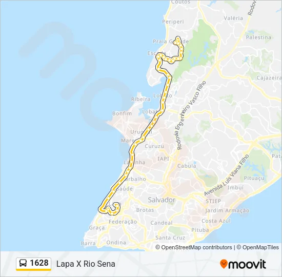 1628 Bus Line Map