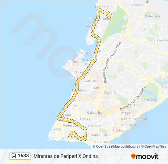 1633 Bus Line Map