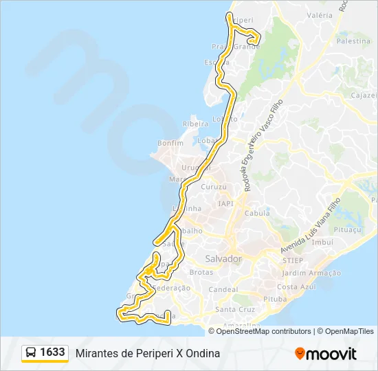 1633 Bus Line Map