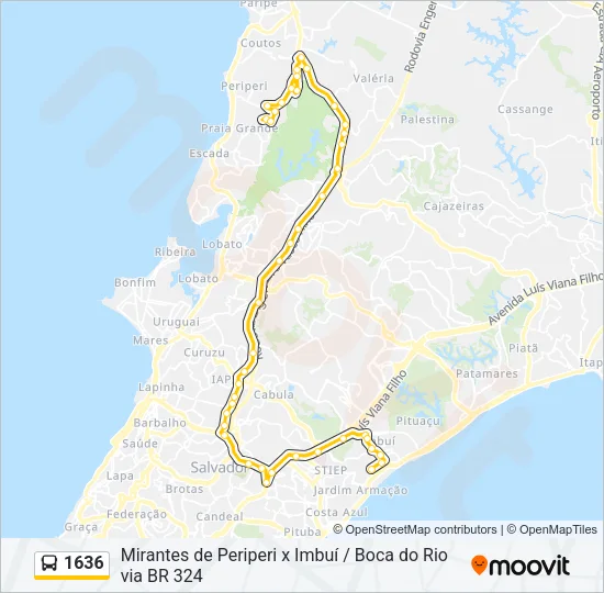 1636 Bus Line Map