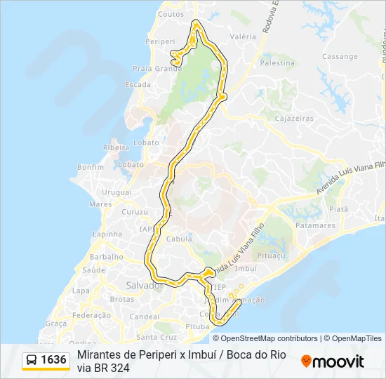 1636 Bus Line Map
