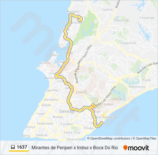 1637 Bus Line Map