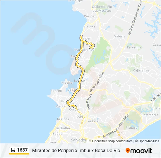 1637 Bus Line Map
