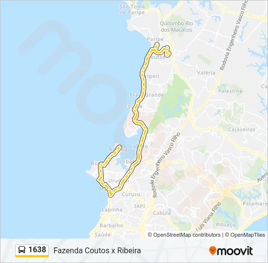 1638 Bus Line Map