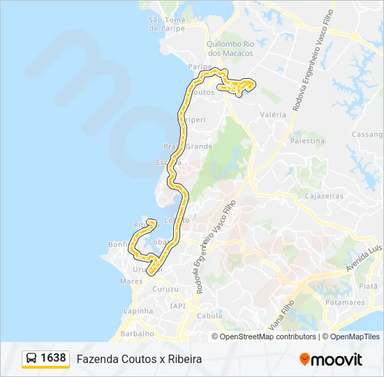 1638 Bus Line Map