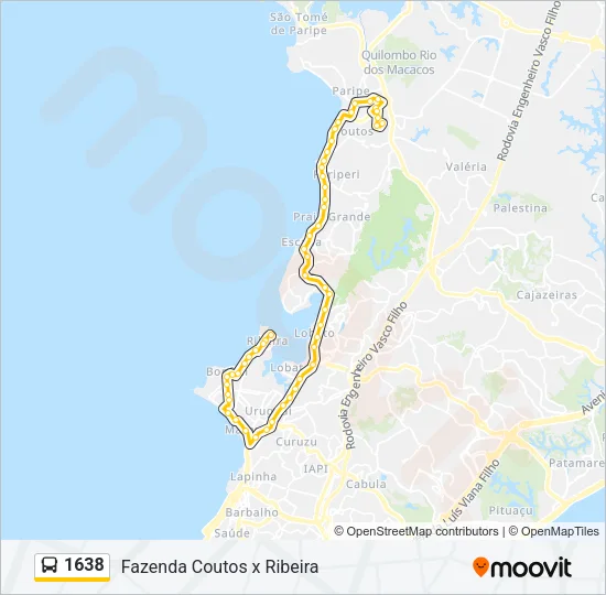 1638 Bus Line Map