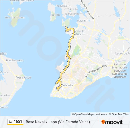 1651 bus Line Map