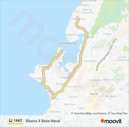1662 Bus Line Map