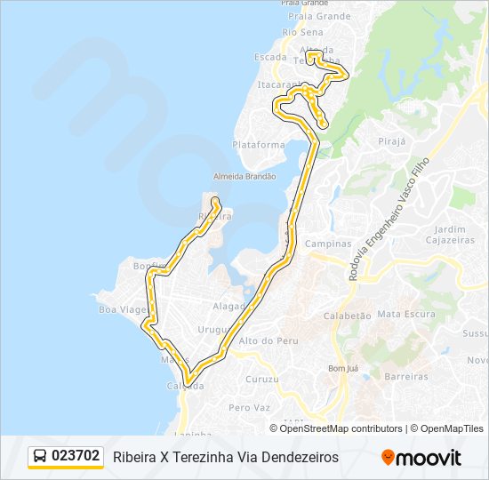 Mapa de 023702 de autobús