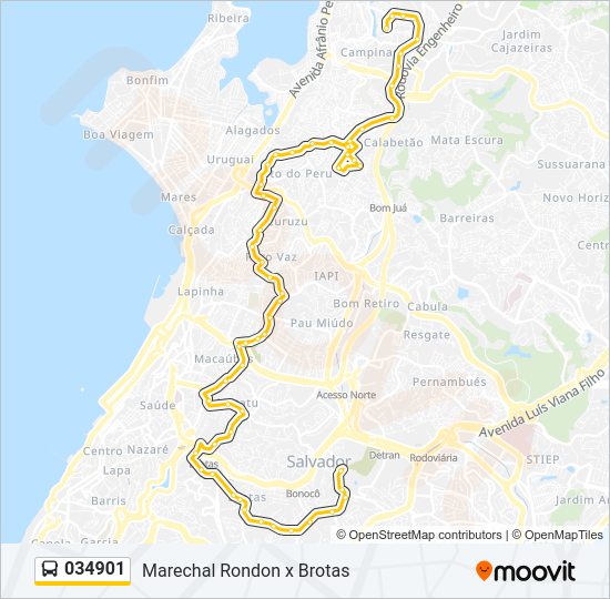 Mapa de 034901 de autobús