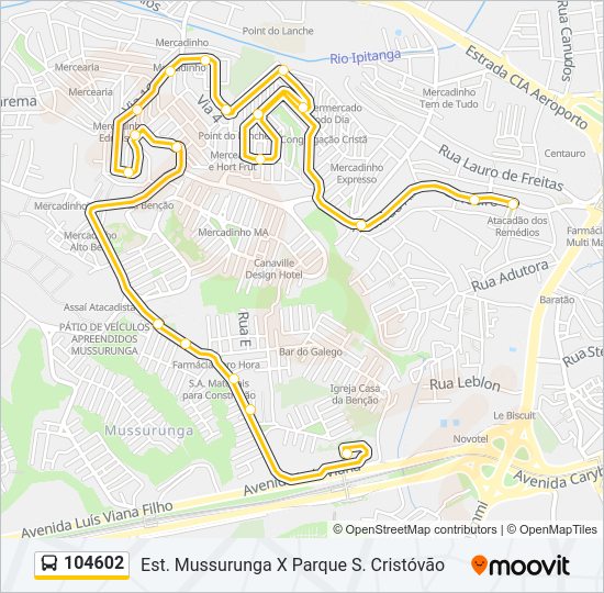 Mapa de 104602 de autobús