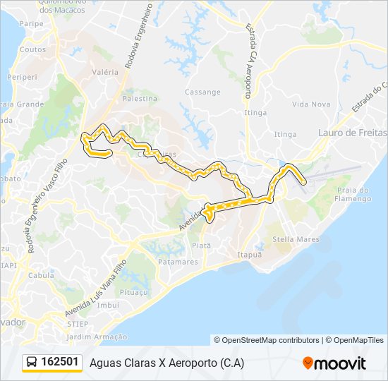 Rota da linha 162501: horários, paradas e mapas - Aguas Claras X Aeroporto  (C.A) (Atualizado)