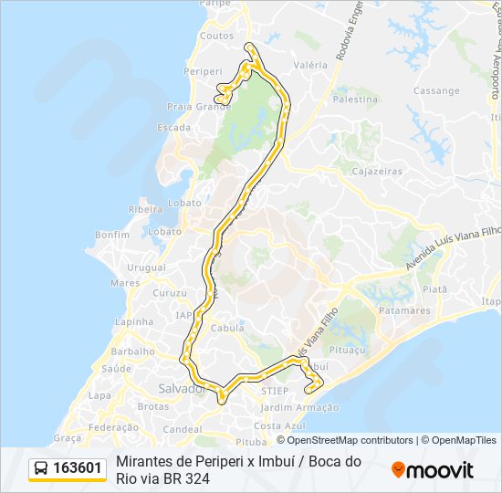 163601 bus Line Map