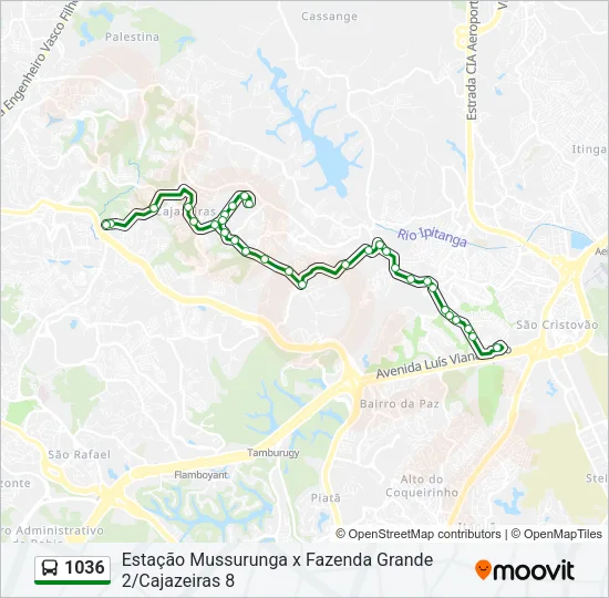 1036 Bus Line Map