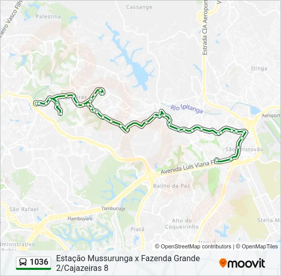 1036 Bus Line Map