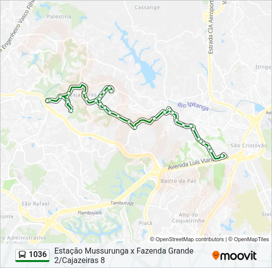 1036 Bus Line Map