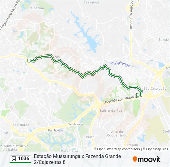 1036 Bus Line Map
