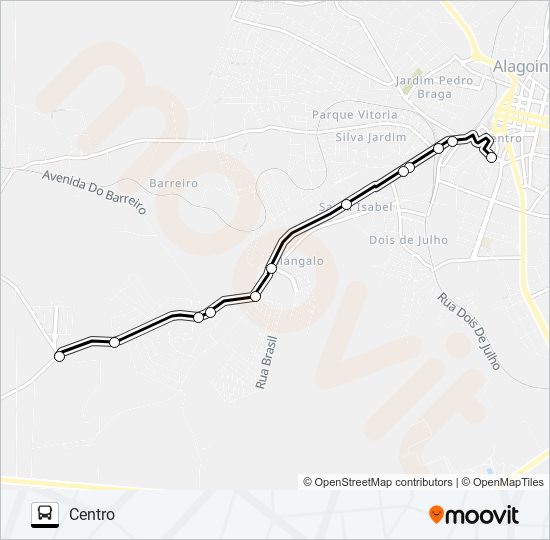 Mapa de 5111 MANGALÔ / CENTRO de autobús