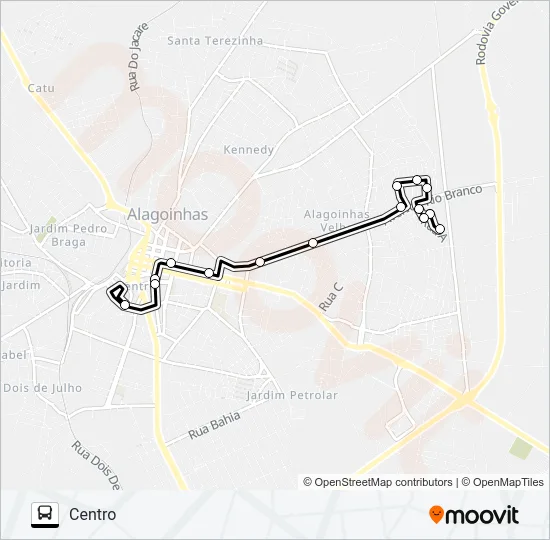 5128 CAMPO BELO / ALAGOINHASIV / CENTRO Bus Line Map