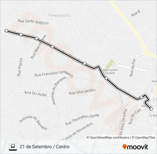 5101 21 DE SETEMBRO / CENTRO Bus Line Map