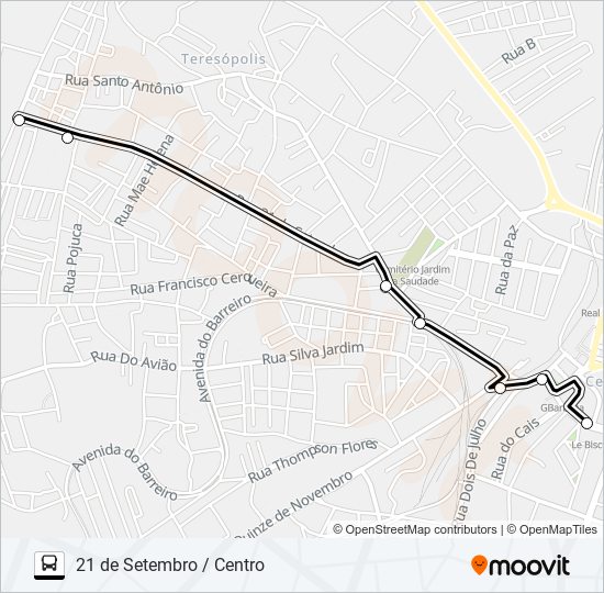 Mapa de 5101 21 DE SETEMBRO / CENTRO de autobús