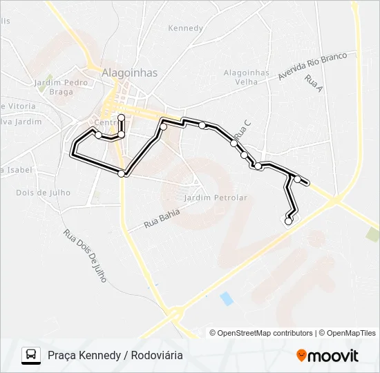 5123-1 PRAÇA KENNEDY / RODOVIÁRIA Bus Line Map