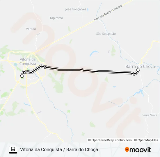 VC / BC - 001 VITÓRIA DA CONQUISTA / BARRA DO CHOÇA Bus Line Map