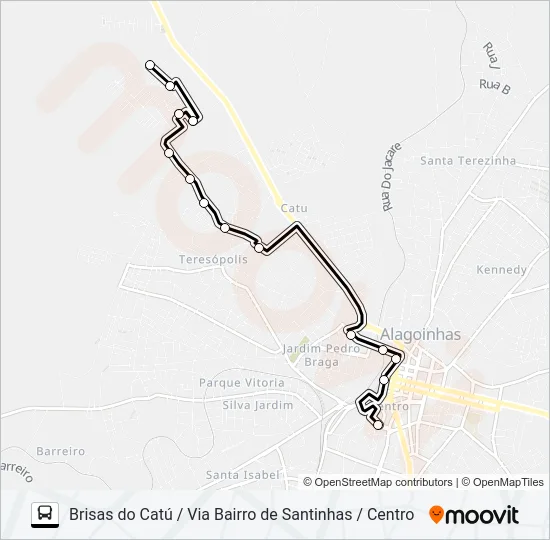 5110 BRISAS DO CATÚ / VIA BAIRRO DE SANTINHAS / CENTRO Bus Line Map