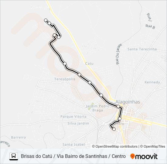 5110 BRISAS DO CATÚ / VIA BAIRRO DE SANTINHAS / CENTRO bus Line Map