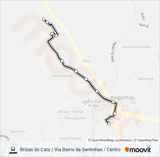 5110 BRISAS DO CATÚ / VIA BAIRRO DE SANTINHAS / CENTRO Bus Line Map