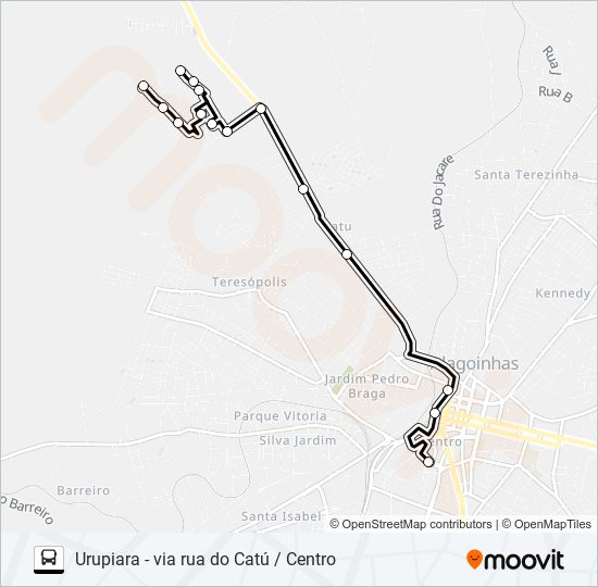 Mapa de 5106 URUPIARA - VIA RUA DO CATÚ / CENTRO de autobús