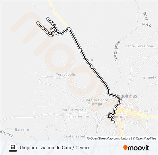 Mapa da linha 5106 URUPIARA - VIA RUA DO CATÚ / CENTRO de ônibus
