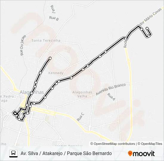 5133 AV. SILVA / ATAKAREJO / PARQUE SÃO BERNARDO Bus Line Map