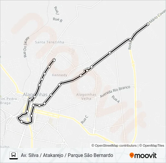 5133 AV. SILVA / ATAKAREJO / PARQUE SÃO BERNARDO Bus Line Map