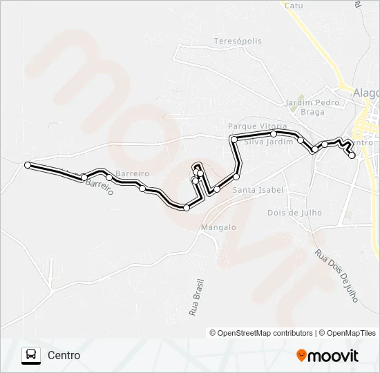 5105 MIGUEL VELHO / CENTRO Bus Line Map