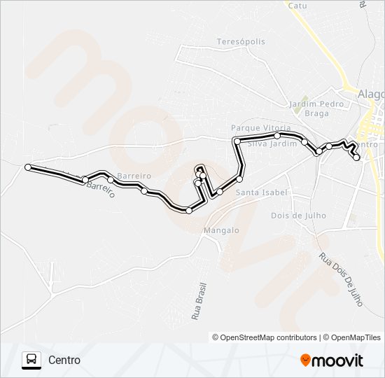 Mapa de 5105 MIGUEL VELHO / CENTRO de autobús