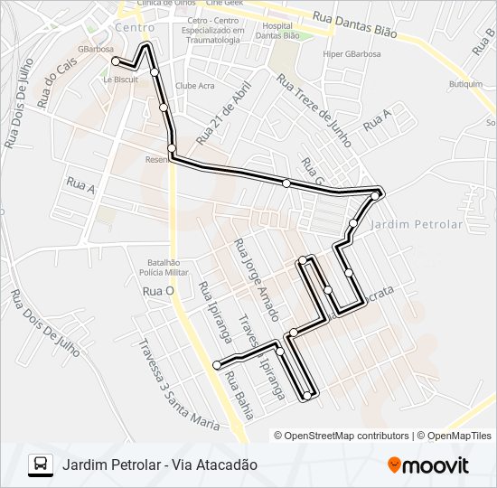 Mapa de 5116 JARDIM PETROLAR - VIA ATACADÃO de autobús