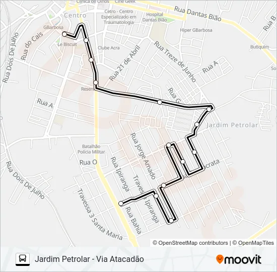 5116 JARDIM PETROLAR - VIA ATACADÃO Bus Line Map