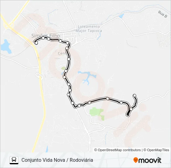 SF-007 CONJUNTO VIDA NOVA / RODOVIÁRIA Bus Line Map