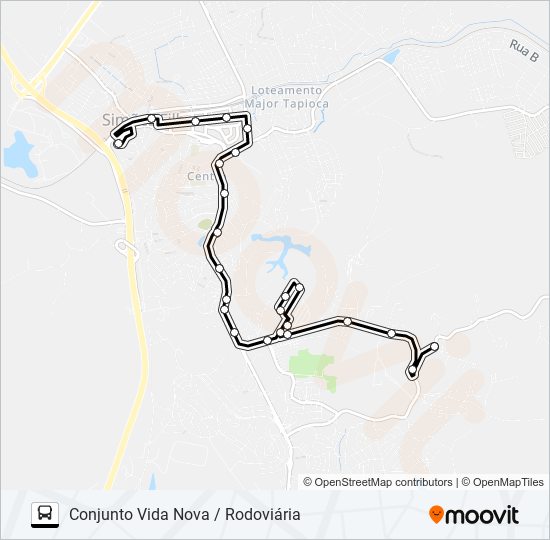 SF-007 CONJUNTO VIDA NOVA / RODOVIÁRIA bus Line Map