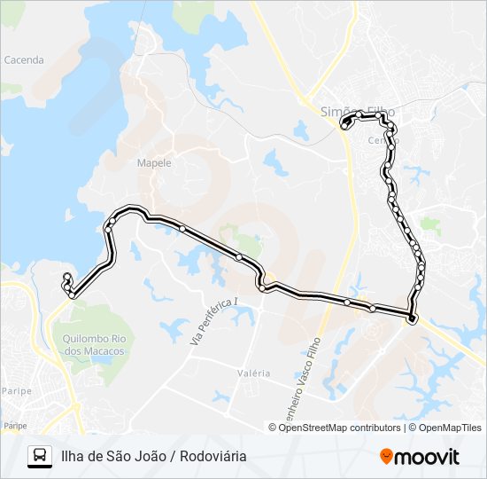 SF-002 ILHA DE SÃO JOÃO / RODOVIÁRIA bus Line Map