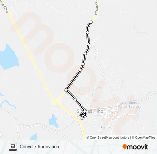 SF-009 CONVEL / RODOVIÁRIA Bus Line Map