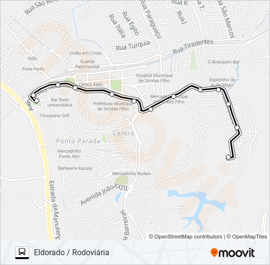 SF-008 ELDORADO / RODOVIÁRIA bus Line Map